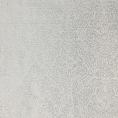 Roxy Fabric in color White is a Tone-on-Tone Jacquard Damask Fabric pattern good for Drapery & Curtain Fabric and Upholstery Fabric