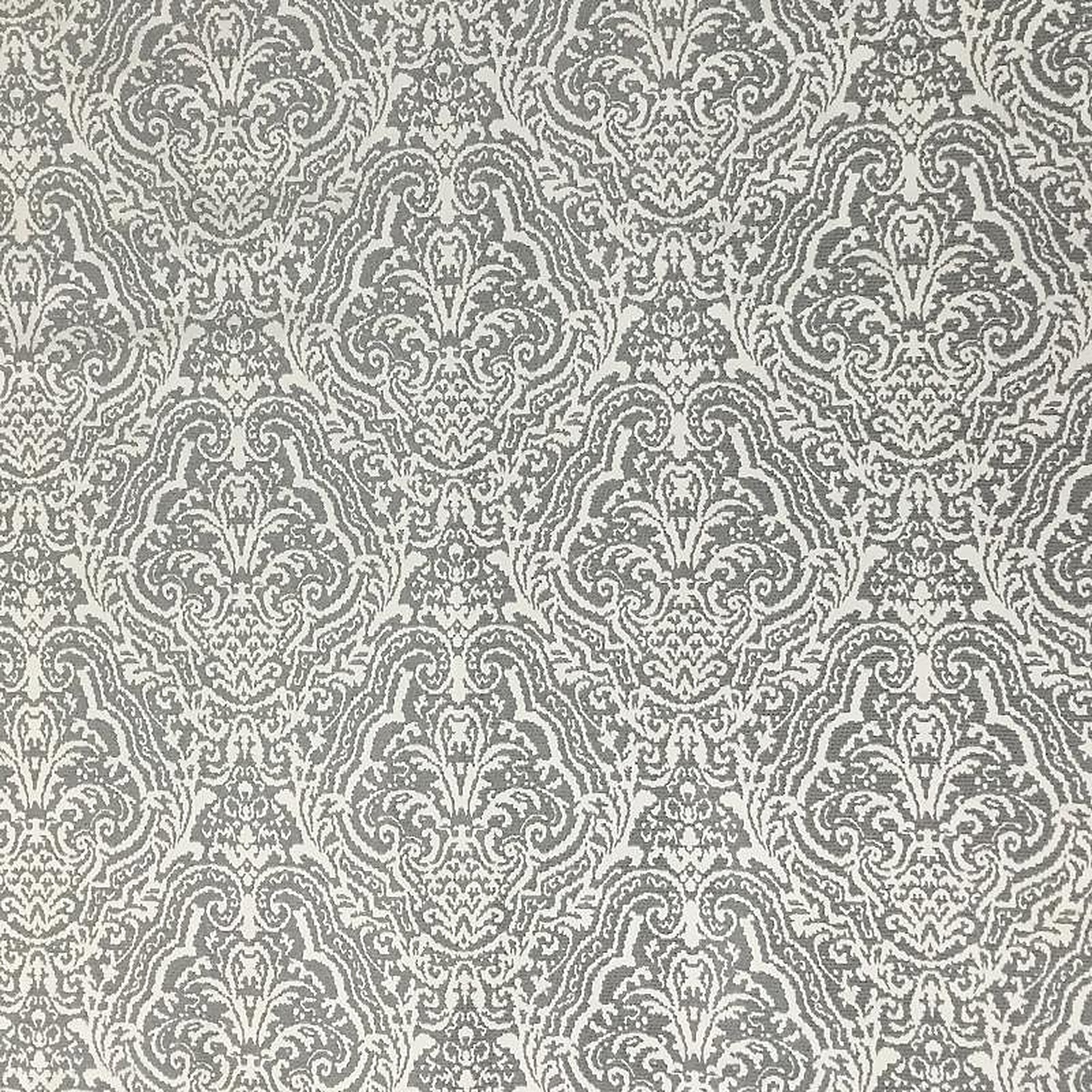 Roxy Fabric in color Gray is a Tone-on-Tone Jacquard Damask Fabric pattern good for Drapery & Curtain Fabric and Upholstery Fabric