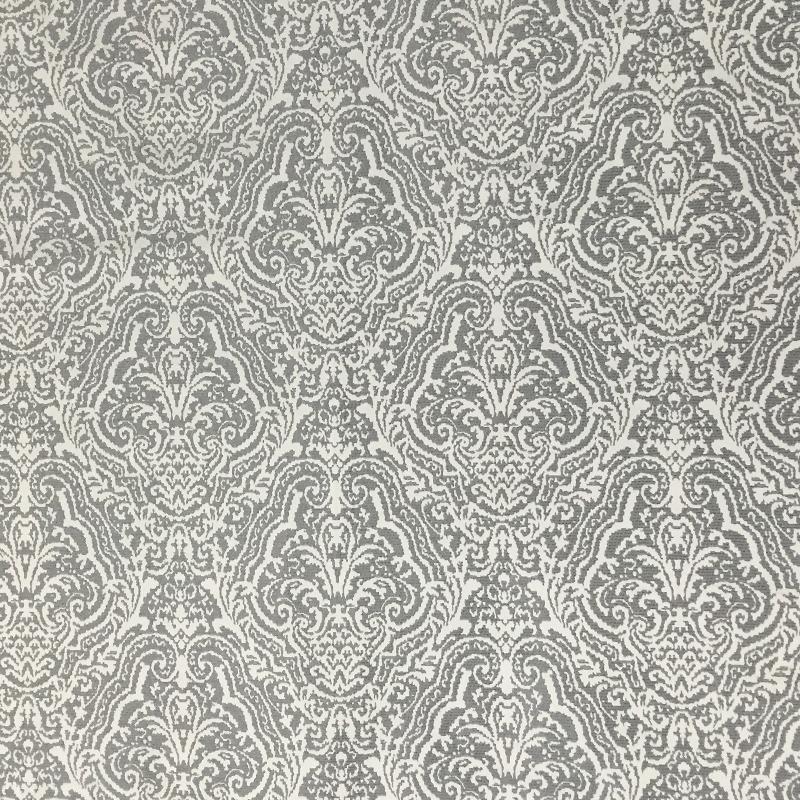 Roxy Fabric in color Gray is a Tone-on-Tone Jacquard Damask Fabric pattern good for Drapery & Curtain Fabric and Upholstery Fabric
