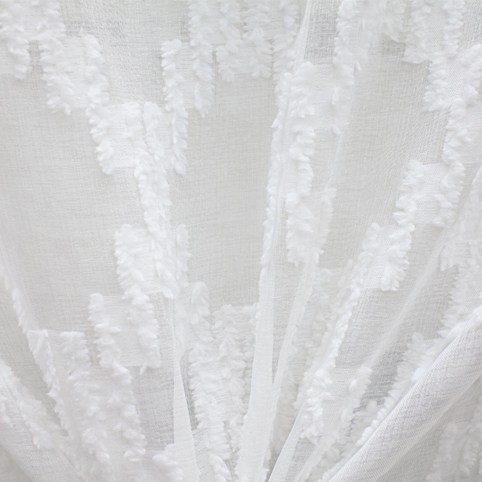 Scarlet Fabric in color White is a Diamond Textured Sheer Fabric that is good for Drapery & Curtain Fabric