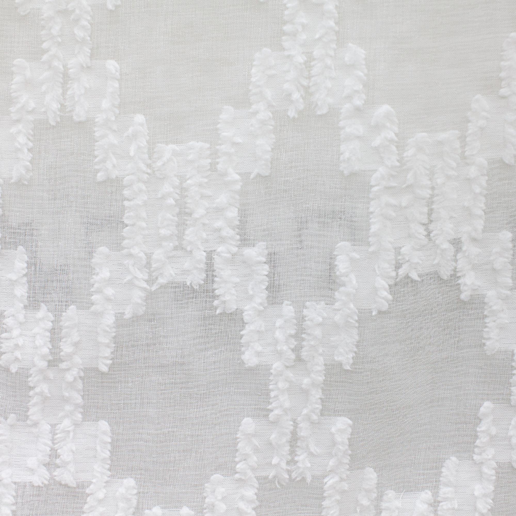 Scarlet fabric in color White showcasing fabric diamond textured sheer drapery & curtain fabric.