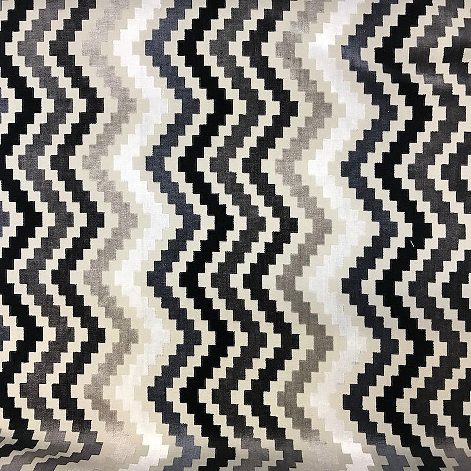 Shaw Fabric in color Gray is a Multicolored Zigzag Chenille Fabric pattern good for Drapery & Curtain Fabric and Upholstery Fabric