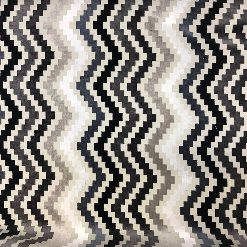 Shaw Fabric in color Gray is a Multicolored Zigzag Chenille Fabric pattern good for Drapery & Curtain Fabric and Upholstery Fabric