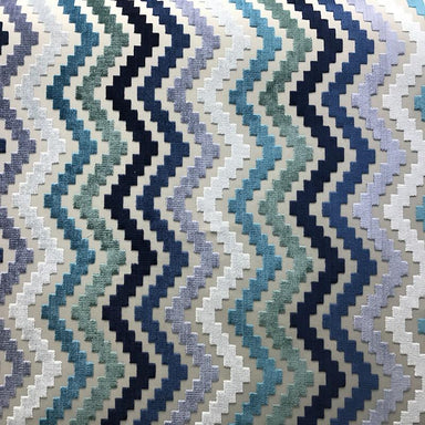 Shaw Fabric in color Turquoise is a Multicolored Zigzag Chenille Fabric pattern good for Drapery & Curtain Fabric and Upholstery Fabric