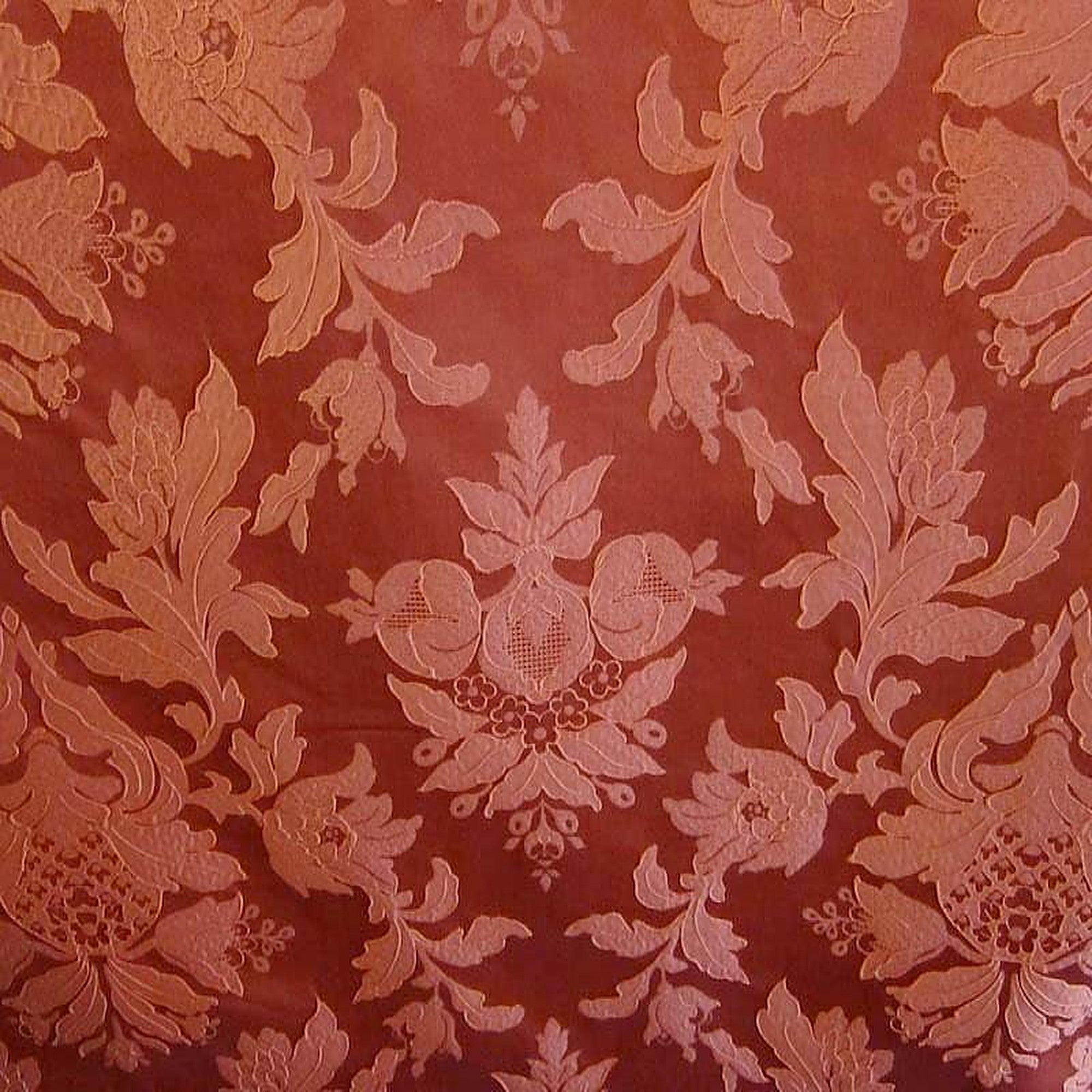 Sinatra Fabric in color Cinnamon is a Floral Damask Fabric pattern good for Drapery & Curtain Fabric