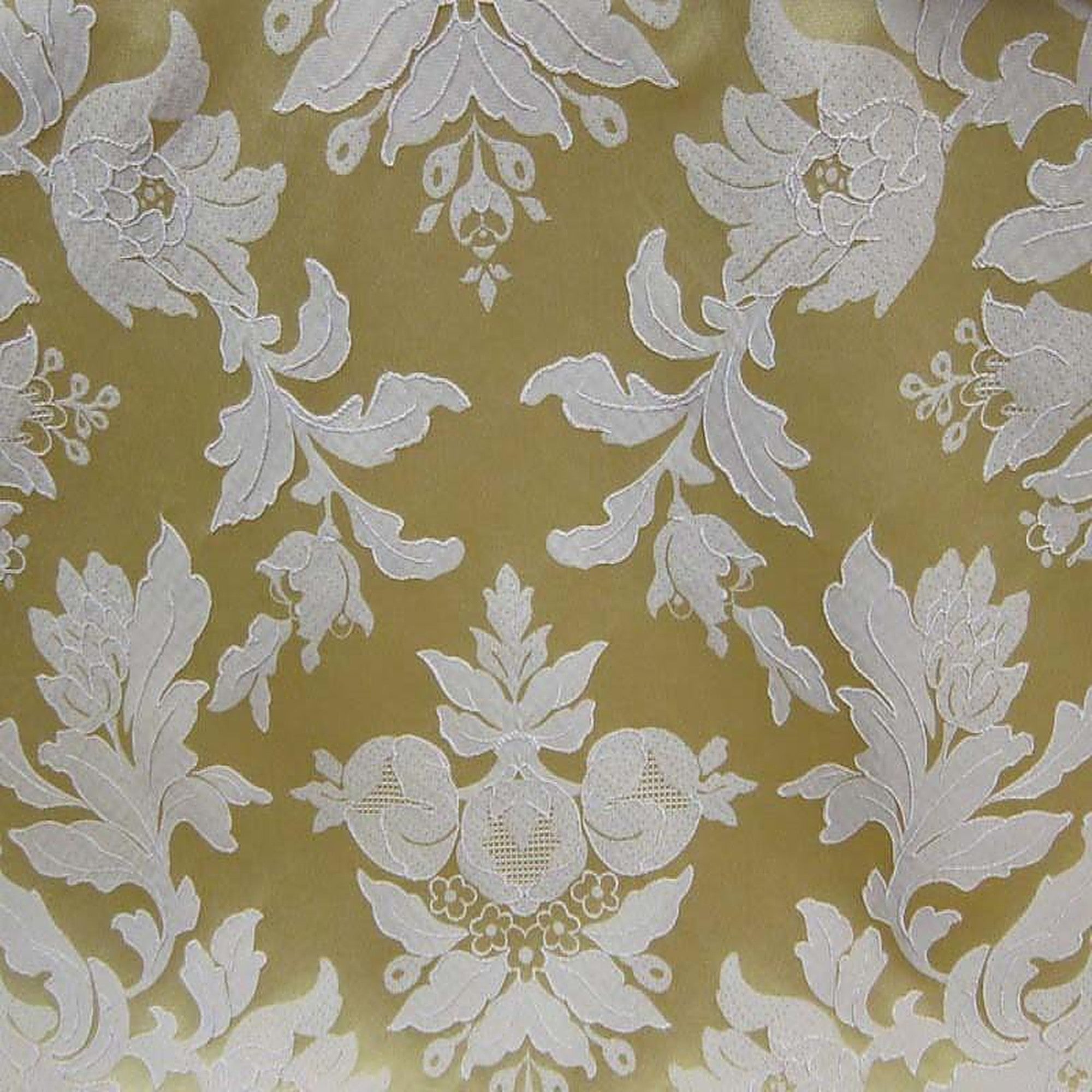 Sinatra Fabric in color Antique Gold is a Floral Damask Fabric pattern good for Drapery & Curtain Fabric