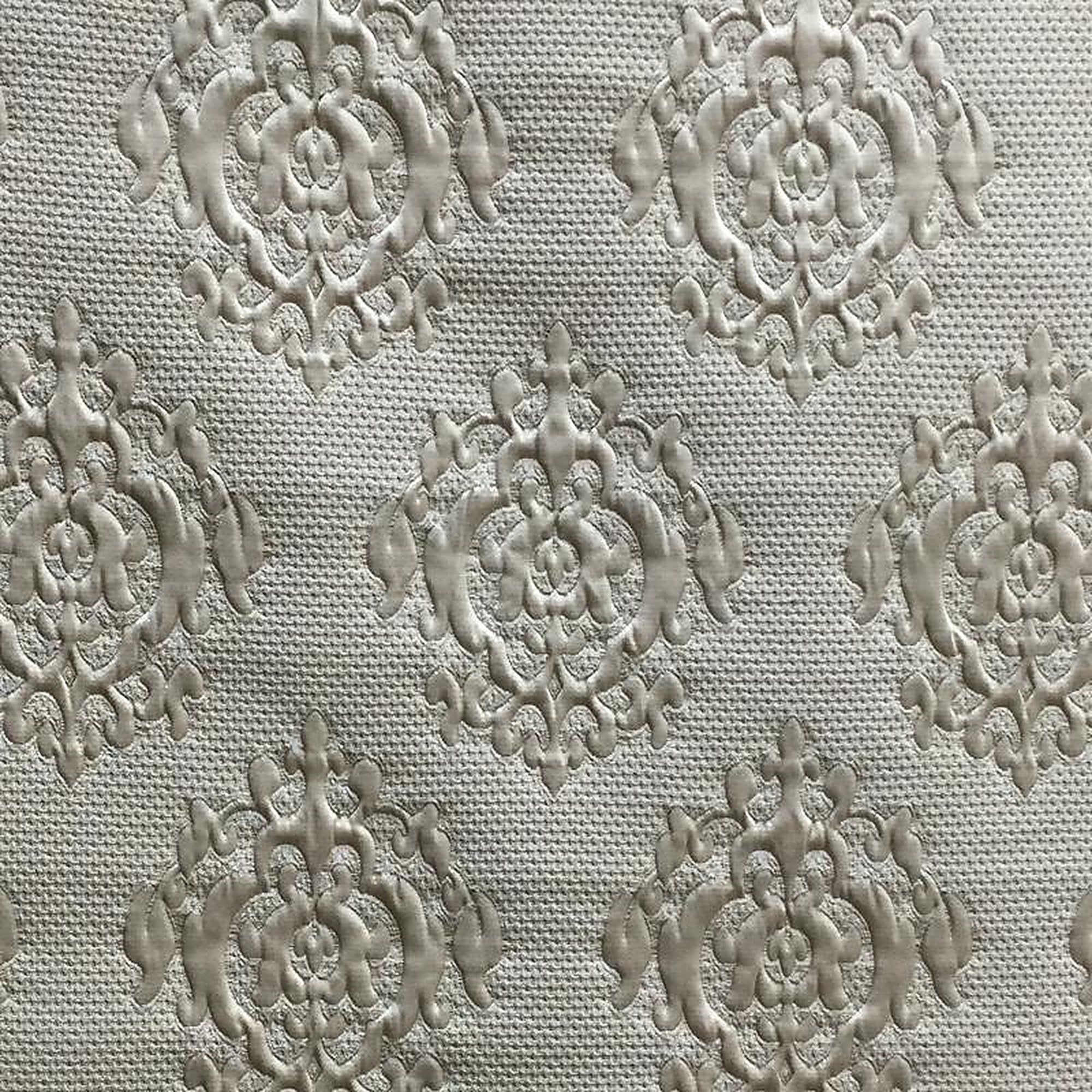 Theo Fabric in color Ivory is a Embossed Matelasse Damask Fabric pattern good for Drapery & Curtain Fabric