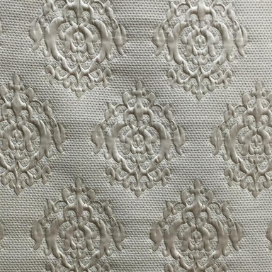Theo Fabric in color Ivory is a Embossed Matelasse Damask Fabric pattern good for Drapery & Curtain Fabric