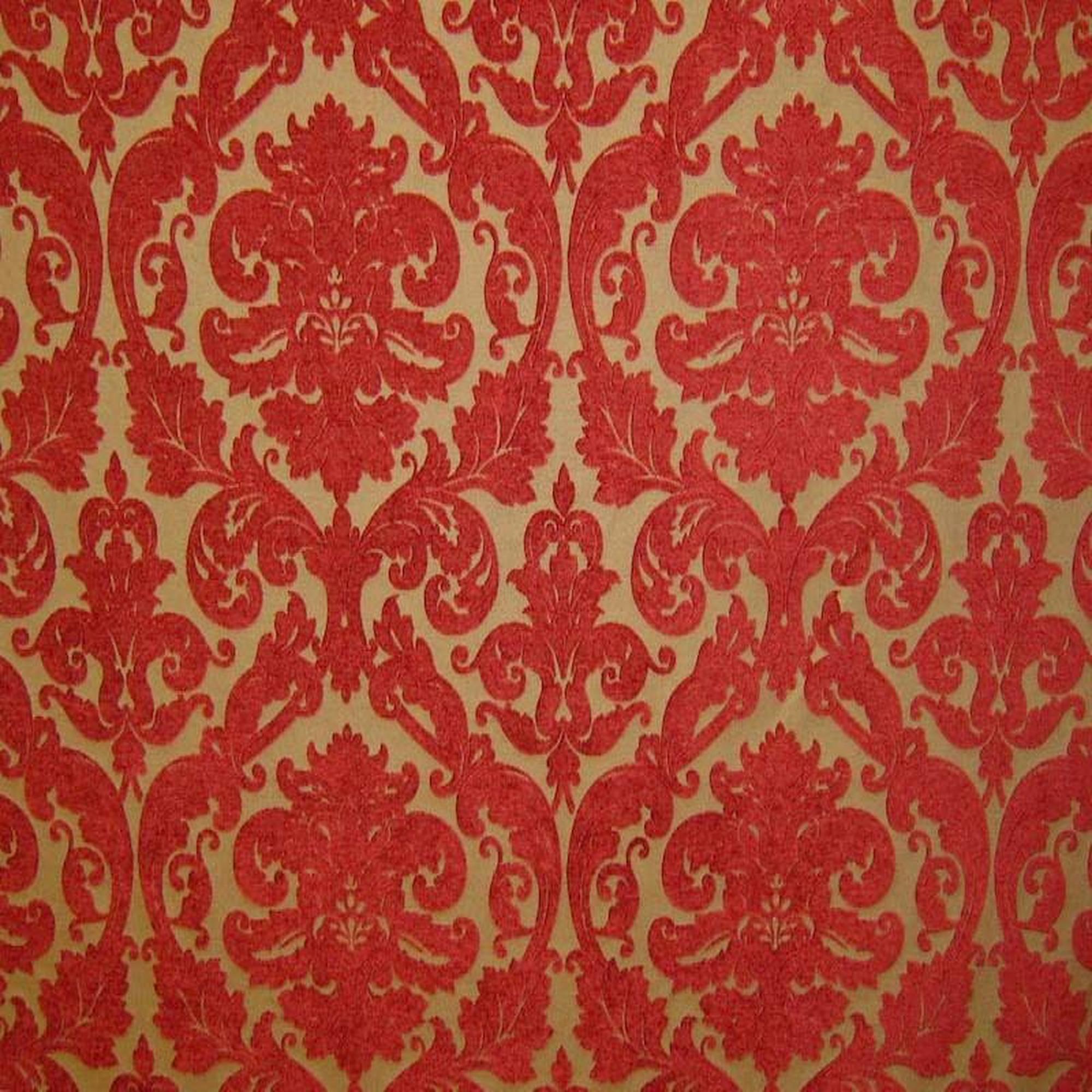 Tilda fabric in color Cranberry showcasing fabric two tone damask chenille upholstery fabric & drapery & curtain fabric.