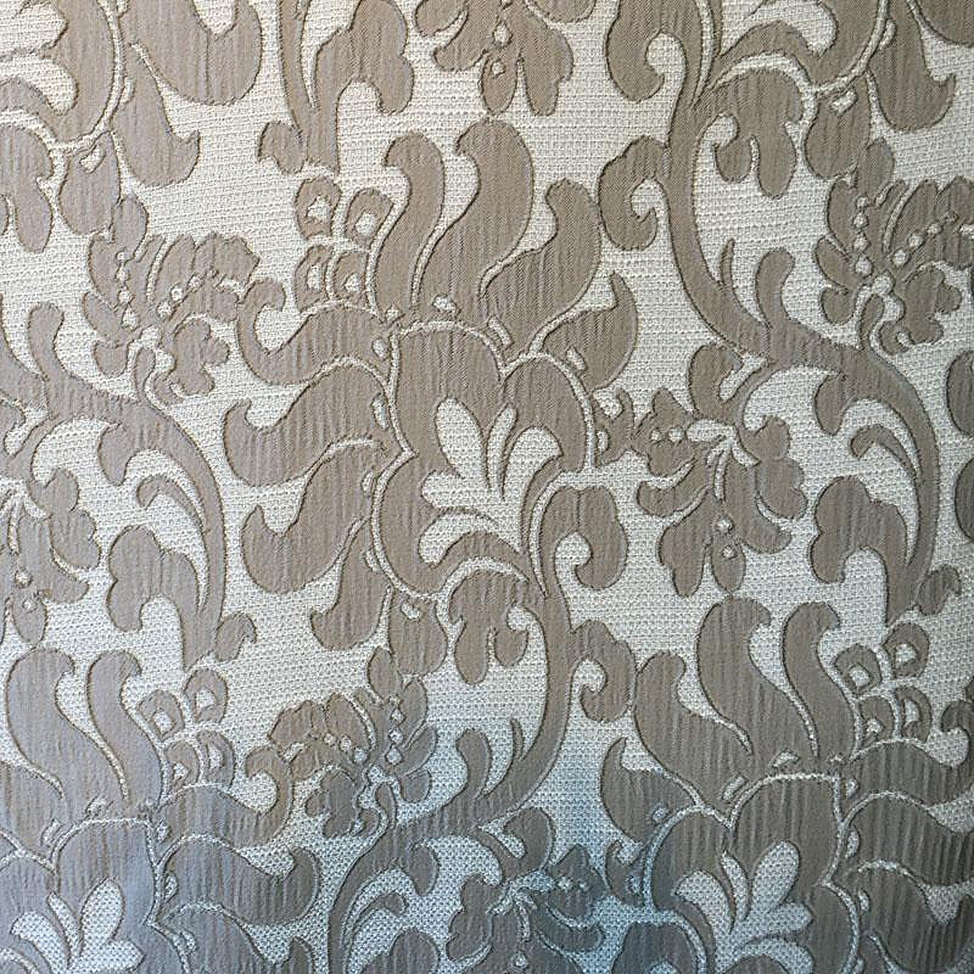Trail Fabric in color Flax is a Floral Damask Fabric pattern good for Drapery & Curtain Fabric