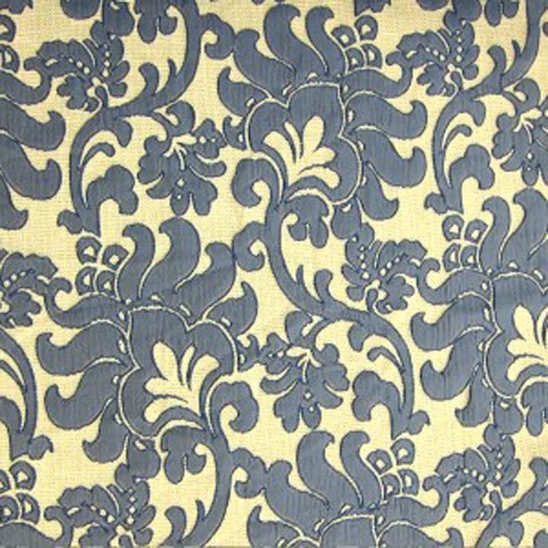 Trail Fabric in color Sapphire is a Floral Damask Fabric pattern good for Drapery & Curtain Fabric