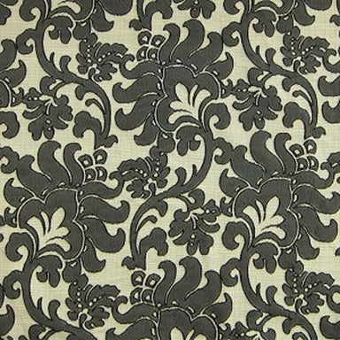 Trail Fabric in color Black is a Floral Damask Fabric that is good for Drapery & Curtain Fabric