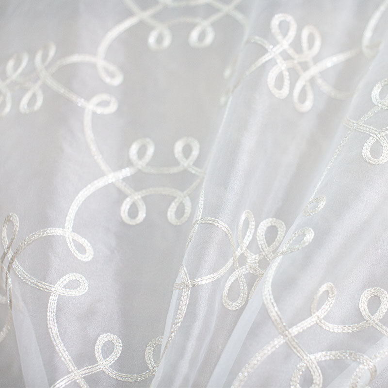 Uptown Fabric | Metallic Embroidered Sheer