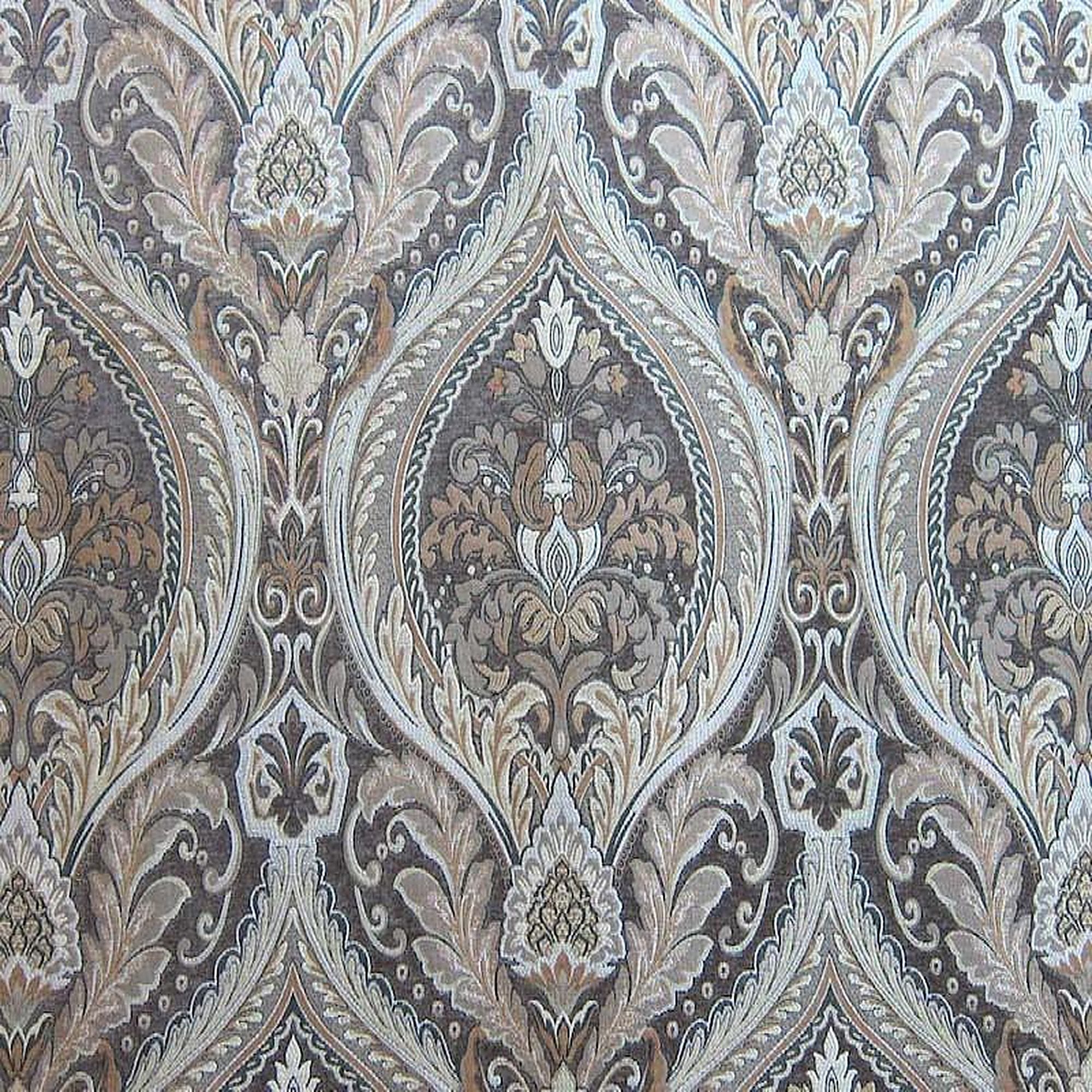 Valley Fabric in color Mocha is a Floral Damask Fabric pattern good for Drapery & Curtain Fabric and Upholstery Fabric