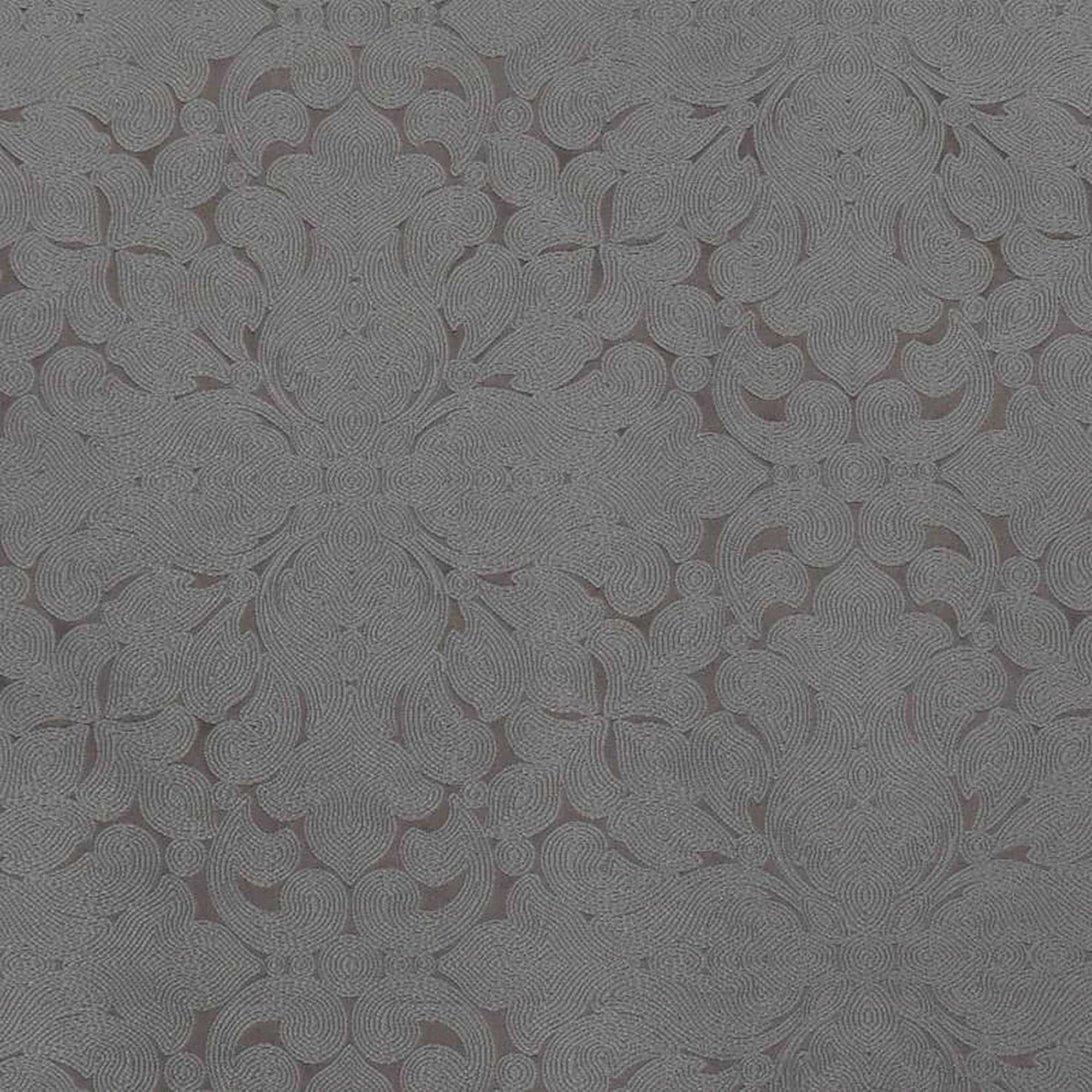 Washington Fabric in color Silver is a Floral Embroidered Damask Fabric pattern good for Upholstery Fabric