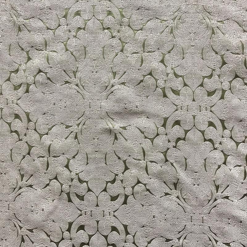 Washington Fabric in color Pistachio is a Floral Embroidered Damask Fabric pattern good for Upholstery Fabric