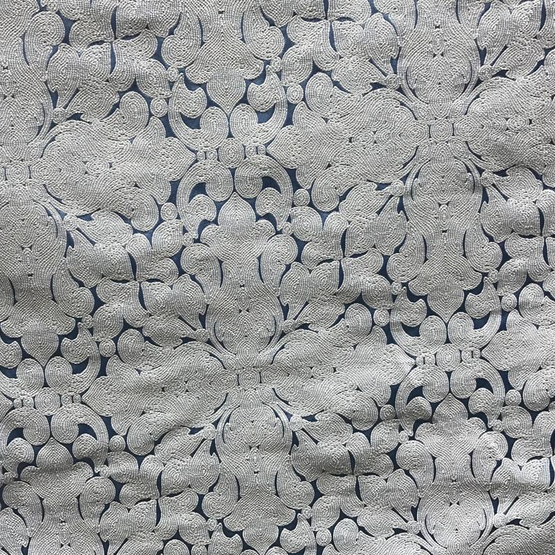Washington Fabric in color Sky is a Floral Embroidered Damask Fabric pattern good for Upholstery Fabric