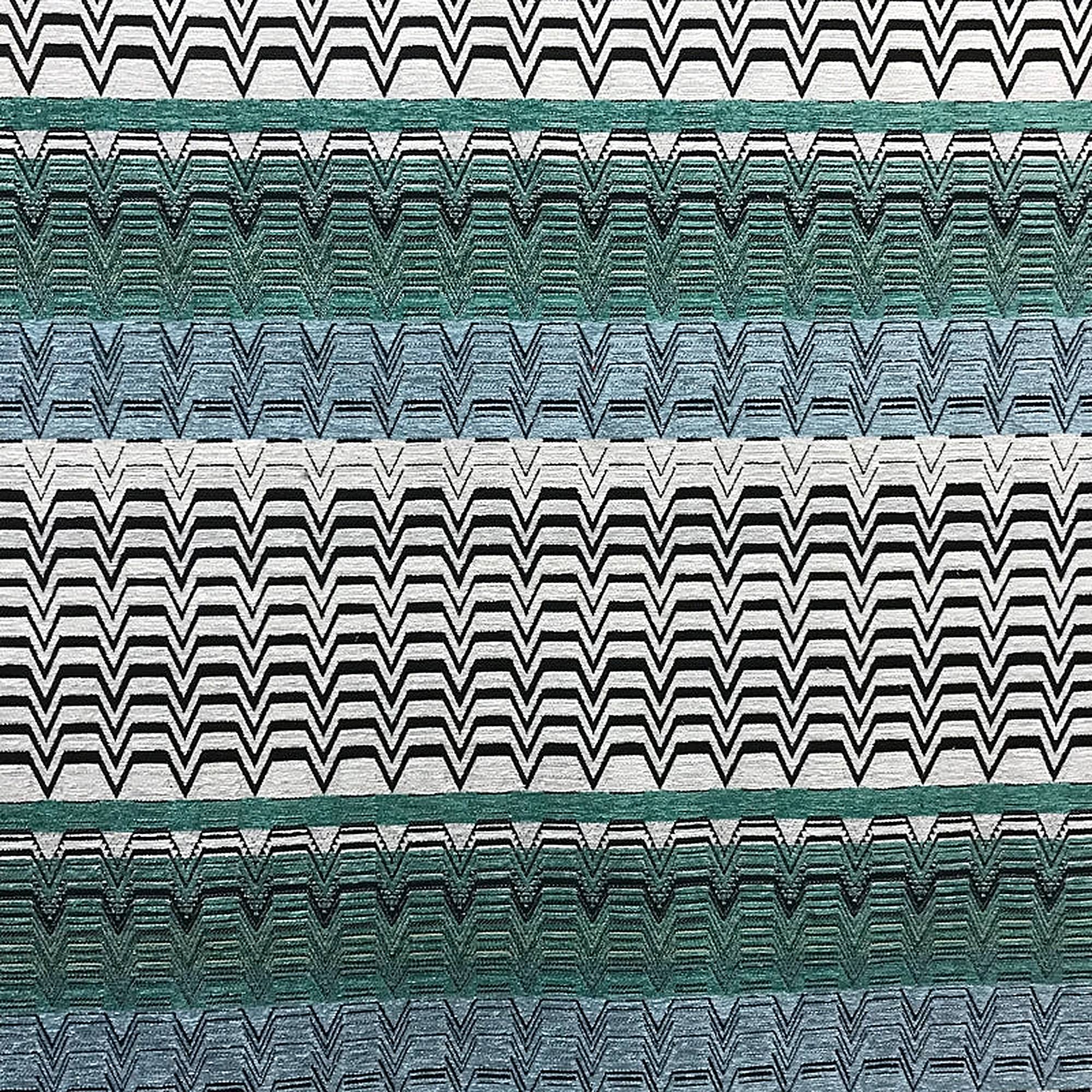 Westwood Fabric in color Aquamarine is a Multicolored Chevron Fabric pattern good for Upholstery Fabric