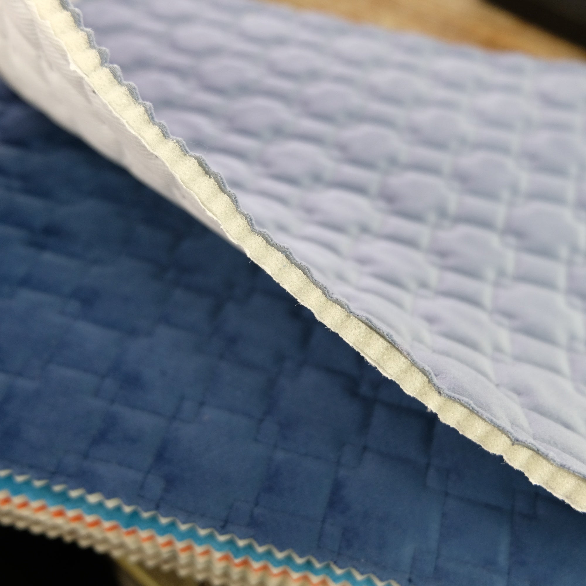 Kerry Fabric | Quilt Square Velvet with Backing Fabric | Upholstery Fabric